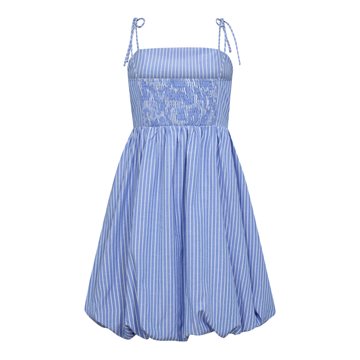 Co\' Couture - Tea Stripe Balloon Dress - Blue