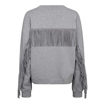 Co' Couture - Stud Fringe Sweat - Light Grey