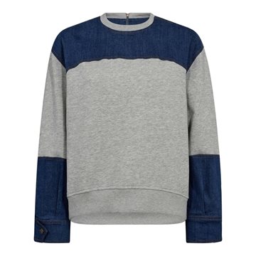 Co' Couture - Candiz Denim Mix Sweat - Grey Melange