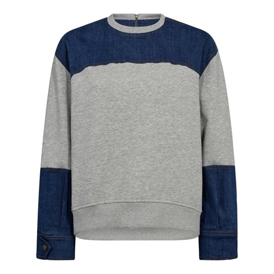 Co\' Couture - Candiz Denim Mix Sweat - Grey Melange