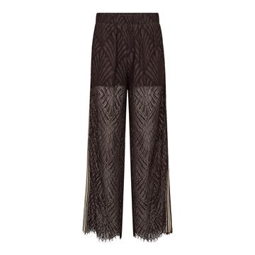 Co\' Couture - Leti Lace Panel Pant - Dark Brown