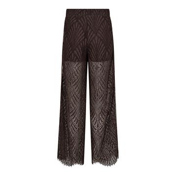 Co\' Couture - Leti Lace Panel Pant - Dark Brown