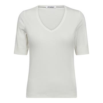 Co' Couture - Granny Rib SS V-Tee - Offwhite