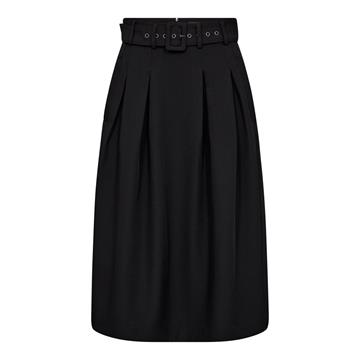Co' Couture - Luna Belt Midi Pleat Skirt - Black 