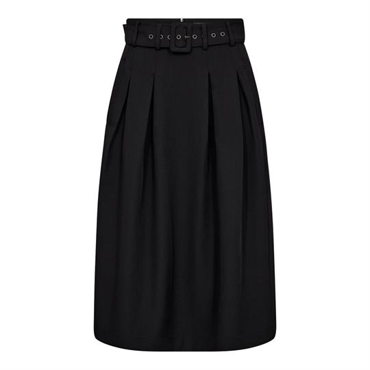 Co\' Couture - Luna Belt Midi Pleat Skirt - Black 