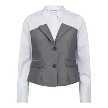 Co' Couture - Polly Corsage Mix Shirt - White