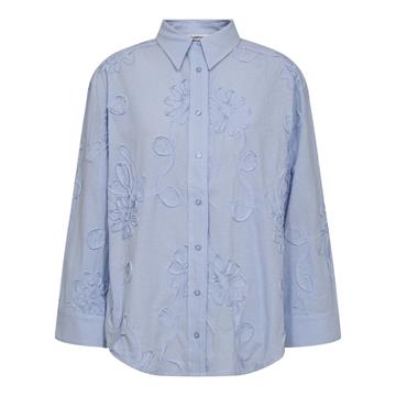 Co' Couture - Xavier Stripe Flower Shirt - Pale Blue