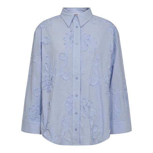 Co\' Couture - Xavier Stripe Flower Shirt - Pale Blue