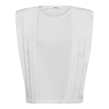 Co' Couture - Zelli Padded Pleat Top - White