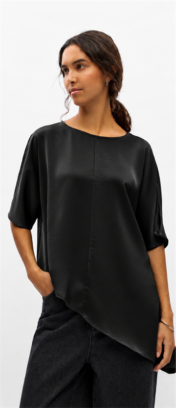 Object - Chilli SS Asymmetric Slit Top - Black