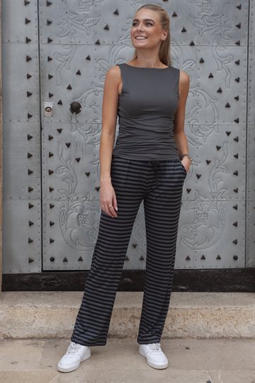 Liberté - Alma Wide Pants - Dark Grey Black Stripe