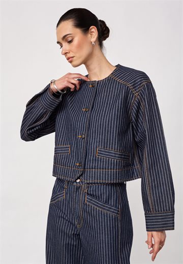 Co\' Couture - Sigga Stripe Jacket - Denim Blue
