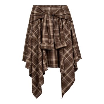 Co' Couture - Dagny Check Tie Skirt - Brown