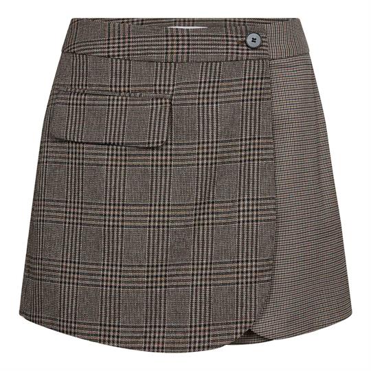 Co' Couture - Veya Check Wrap Skort - Brown