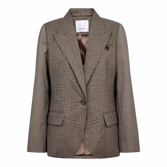 Co' Couture - Veya Check Fitted Blazer - Brown