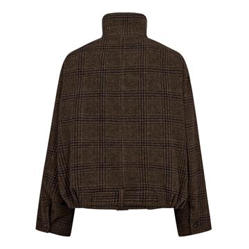 Co\' Couture - Olva Check Balloon Jacket - Dark Brown