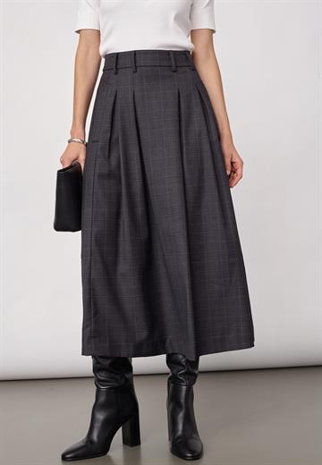 Co' Couture - Elora Check Pleat Skirt - Dark Grey