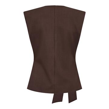 Co\' Couture - Luna Pleat Top - Dark Brown