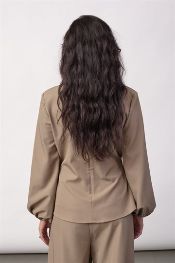 Co\' Couture - Luna Tie Blouse - Taupe