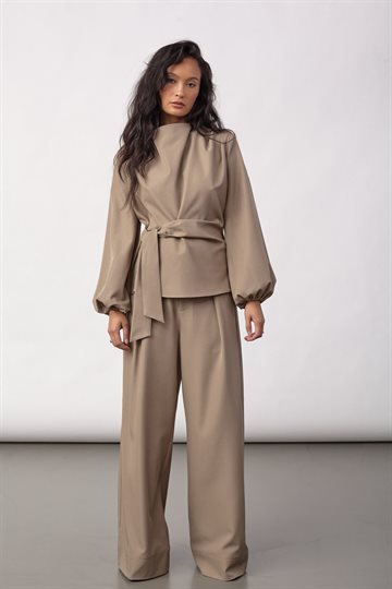 Co\' Couture - Luna Pleat Pant - Taupe