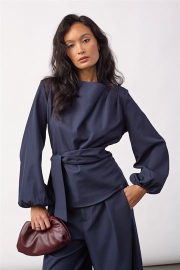Co\' Couture - Luna Tie Blouse - Navy