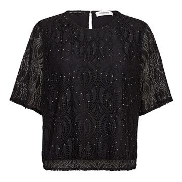 Co' Couture - Erica Stone Lace SS Blouse - Black