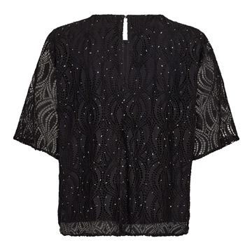 Co\' Couture - Erica Stone Lace SS Blouse - Black