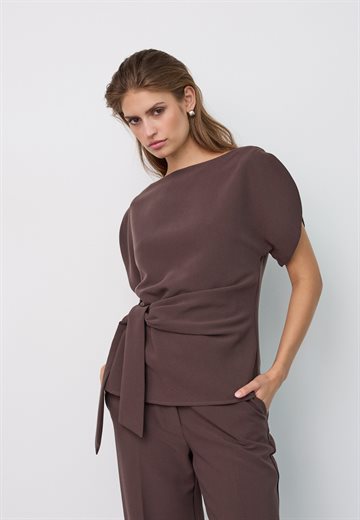 Co\' Couture - Acile Pleat SS Blouse - Brown