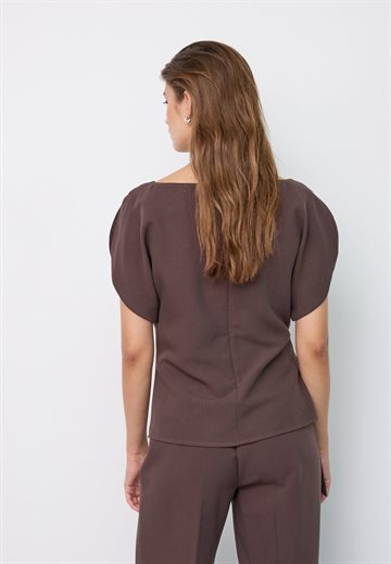 Co\' Couture - Acile Pleat SS Blouse - Brown