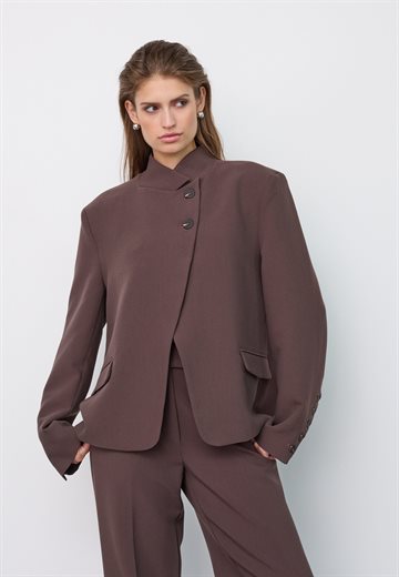 Co\' Couture - Acile High Collar Blazer - Brown