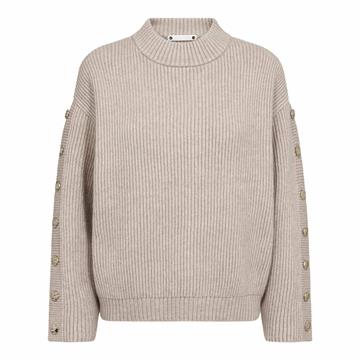 Co\' Couture - Row Button Sleeve Knit - Bone