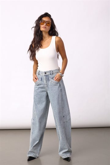 Co\' Couture - Jackson Barrel Jeans - Bleach Denim