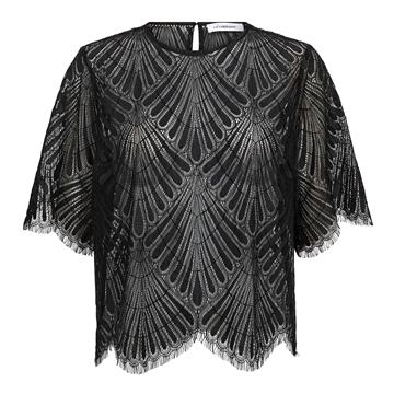 Co' Couture - Leti Lace Blouse - Black