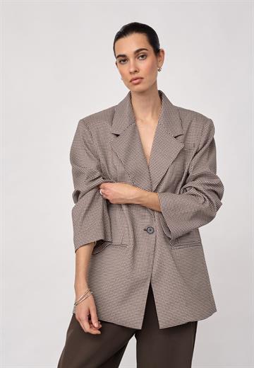 Co\' Couture - Mida CC Check Power Blazer - Bone Brown