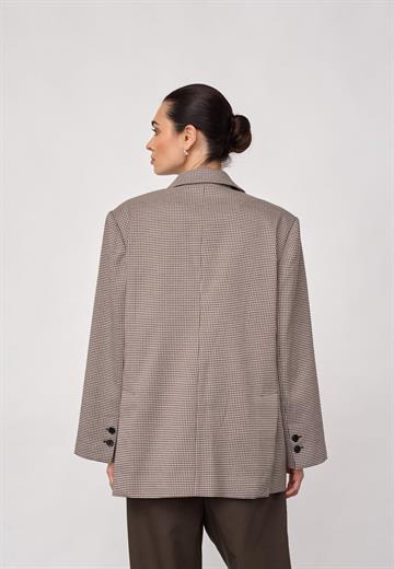 Co\' Couture - Mida CC Check Power Blazer - Bone Brown