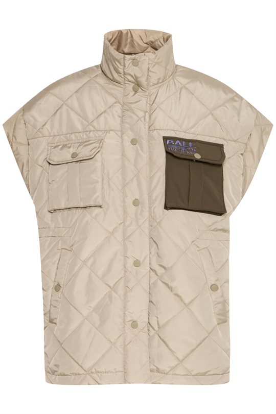 Ball - Estel Quilted Waistcoat - Silver Sage