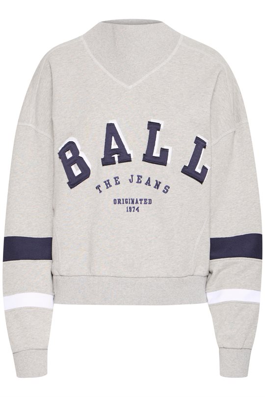 Ball - Fossati High Collar Sweat - Medium Grey Melange