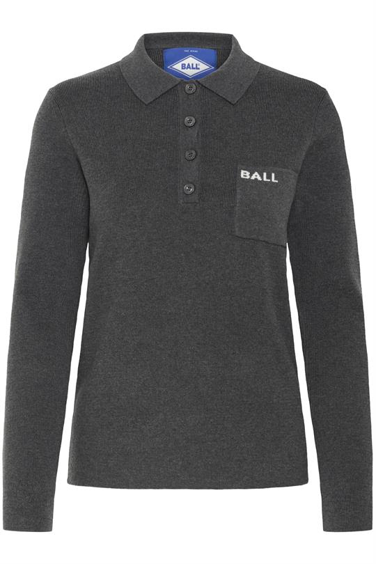 Ball - Marietta Knit Polo - Dark Grey Melange