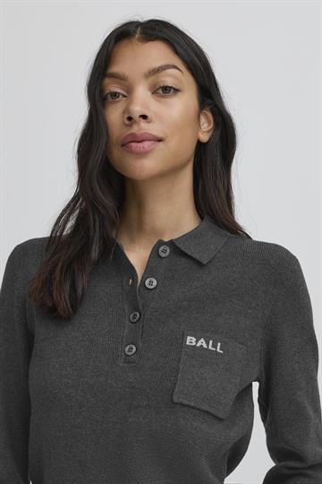 Ball - Marietta Knit Polo - Dark Grey Melange