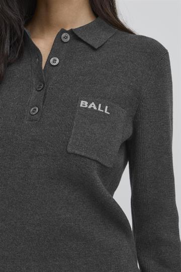 Ball - Marietta Knit Polo - Dark Grey Melange