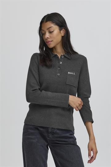 Ball - Marietta Knit Polo - Dark Grey Melange