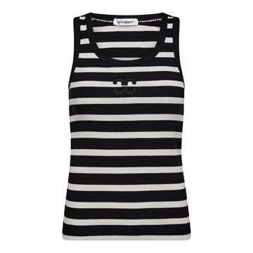 Co' Couture - Granny Rib Emb Tank Top - OffWhite Black