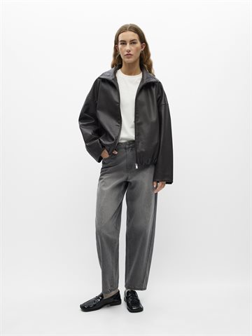 Object - Miu Zoe Mw Barrel Ankle Jeans - Medium Grey Denim