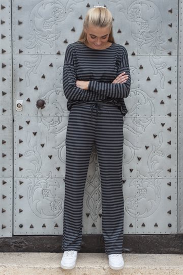 Liberté - Alma Wide Pants - Dark Grey Black Stripe