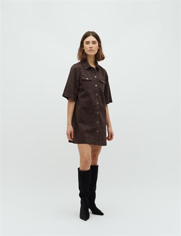 Global F - Mira Dress - Brown Zebra Mist