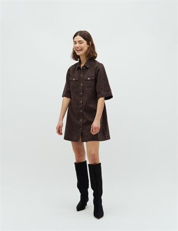Global F - Mira Dress - Brown Zebra Mist