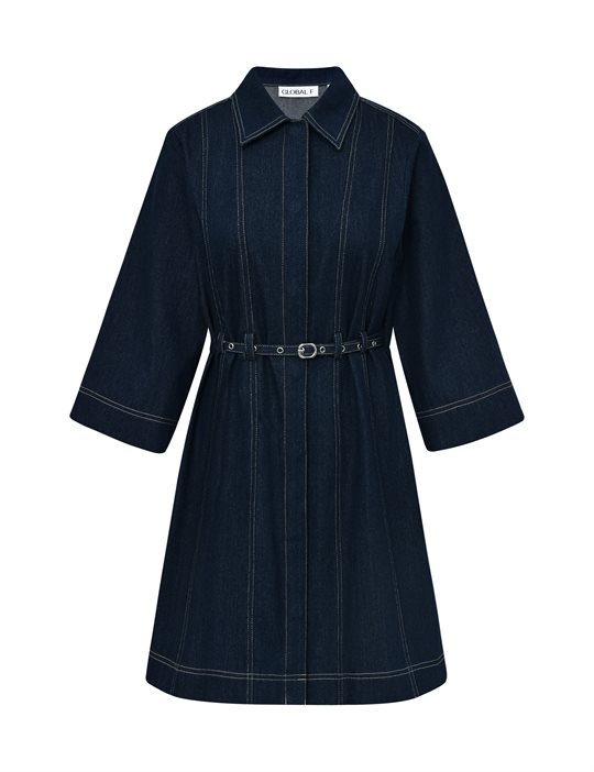 Global F - Jemina Dress - Dark Unwashed Denim