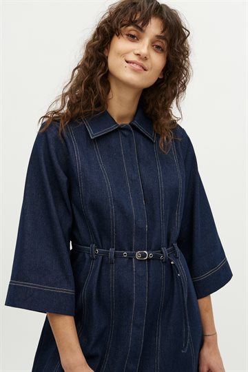 Global F - Jemina Dress - Dark Unwashed Denim