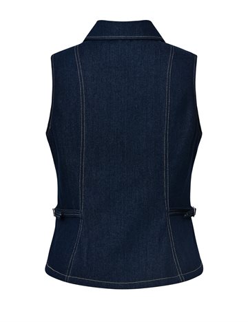 Global F - Falucca Top Vest - Dark Unwashed Denim