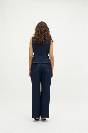 Global F - Falucca Top Vest - Dark Unwashed Denim